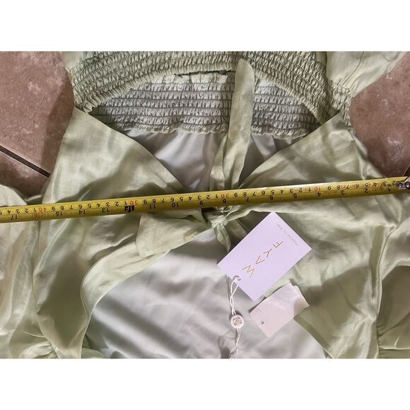 NWT WAYF M Maxi Tiered Cutout Dress Seafoam Lightweight - Picture 5 of 5